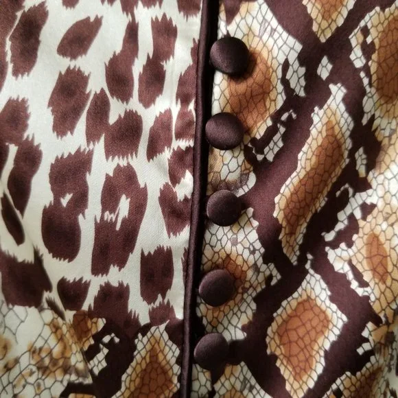 Cache Luxe Asian Animal Print Silk Jacket sz 8 New $258